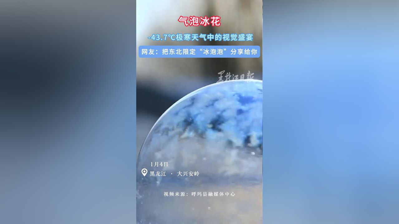 43.7℃极寒天气中绽放的气泡冰花