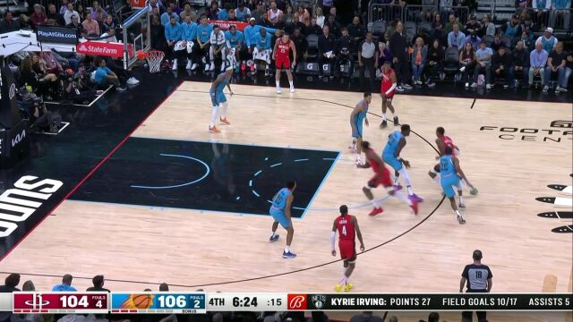 NBA常规赛：火箭vs太阳第4节英文原声回放