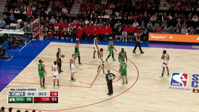 NBA季前赛：凯尔特人vs猛龙英文原声全场回放