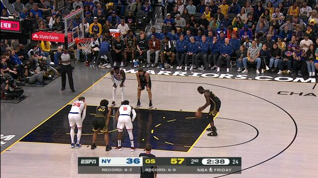 NBA常规赛：尼克斯vs勇士原声解说全场回放