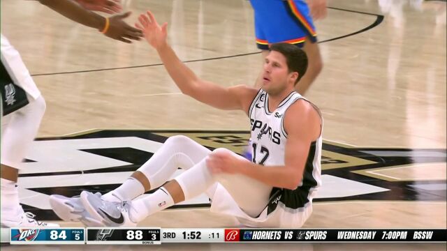 NBA季前赛：雷霆vs马刺第3节原声解说回放