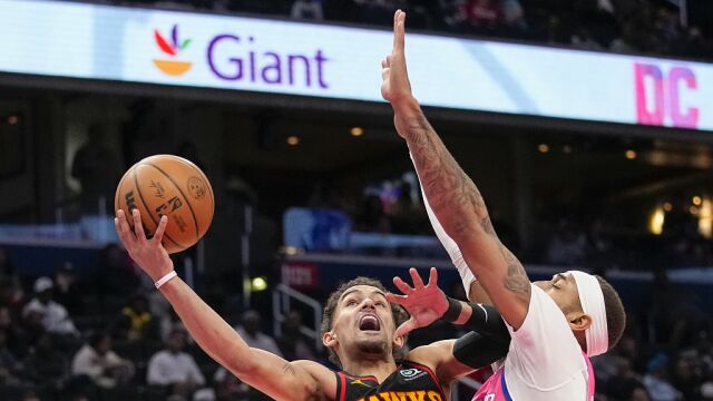 老鹰122-120奇才 波神43分特雷杨28+10率队7人得分上双险胜