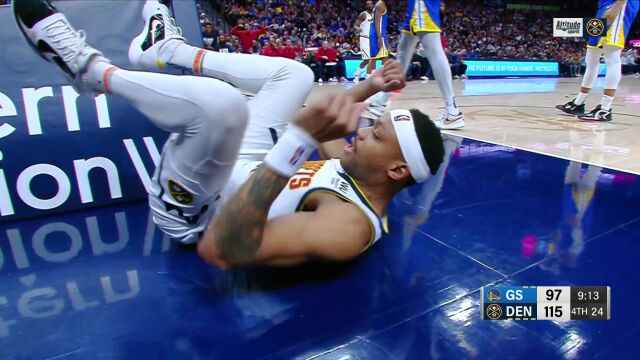 NBA常规赛：勇士vs掘金第4节英文原声回放
