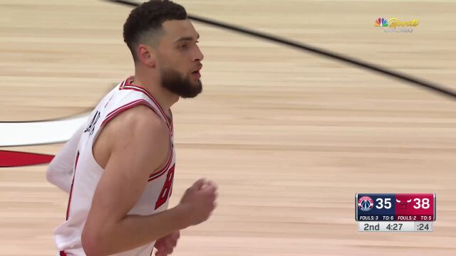 奇才82-102公牛 拉文德罗赞合砍56分率队迎大胜