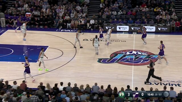 NBA常规赛：凯尔特人vs爵士第1节中文解说回放