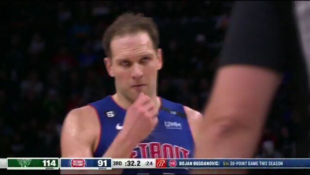 NBA常规赛：雄鹿vs活塞第3节 中文解说回放