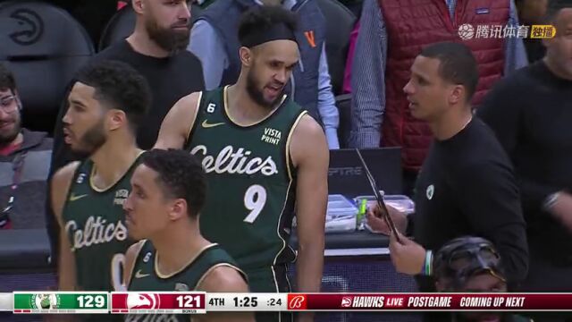  NBA常规赛：凯尔特人vs老鹰第4节英文原声回放