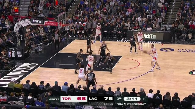 猛龙vs快船第3节中文解说回放