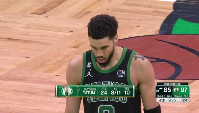NBA常规赛：爵士vs凯尔特人第4节中文解说回放