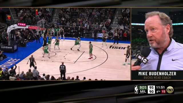 NBA常规赛：凯尔特人vs雄鹿第4节英文原声回放