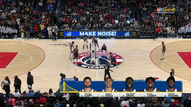 NBA常规赛：勇士vs奇才第1节 中文解说回放