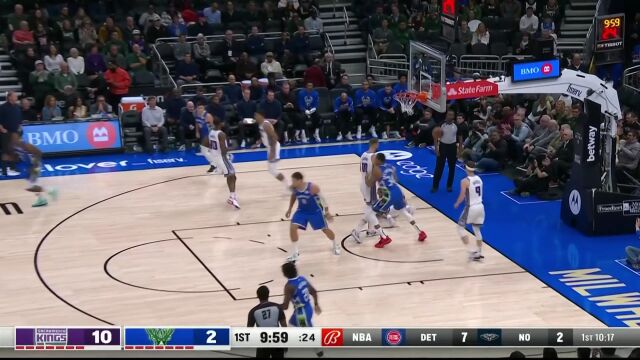 家常便饭热热身 米德尔顿连线字母哥空接扣进