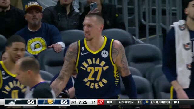 爵士vs步行者精华回放 克拉克森哈利伯顿节末上演飙分好戏