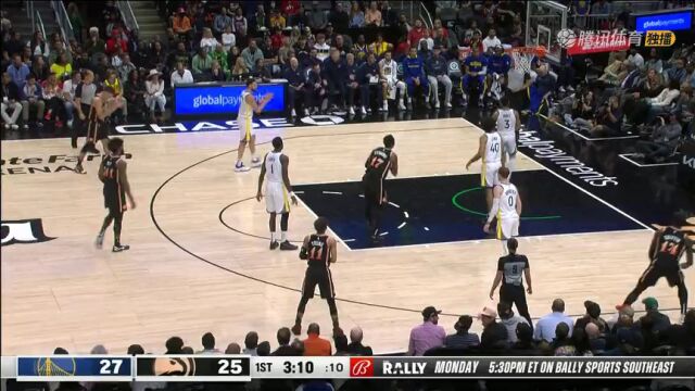 NBA常规赛：勇士vs老鹰第1节中文解说回放