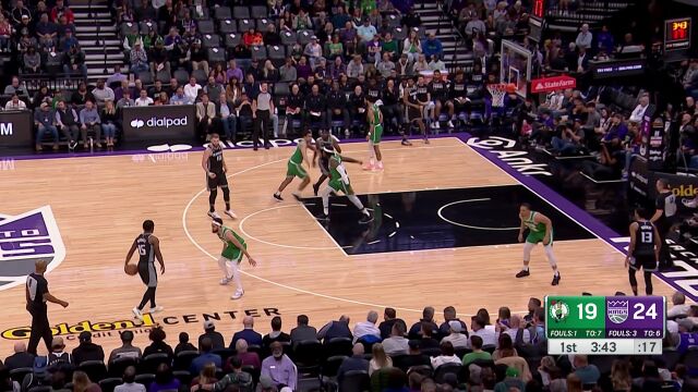 NBA常规赛：凯尔特人vs国王第1节中文解说回放