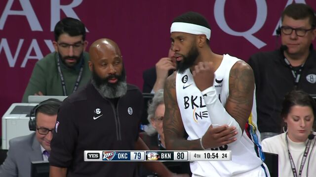 NBA常规赛：雷霆vs篮网第4节英文原声回放