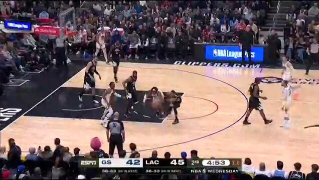 勇士vs快船第2节中文解说回放