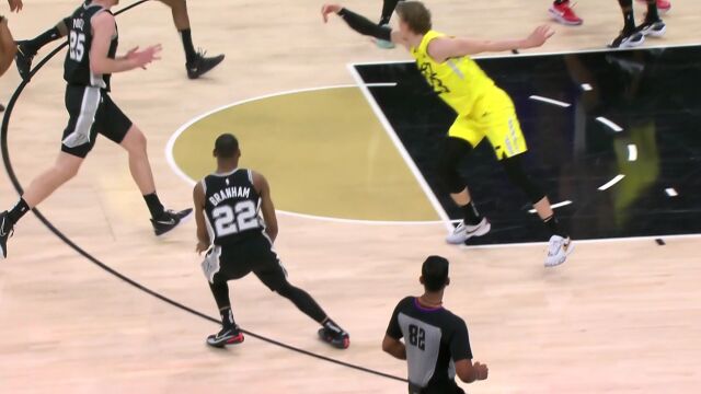 NBA常规赛：爵士vs马刺第2节英文原声回放