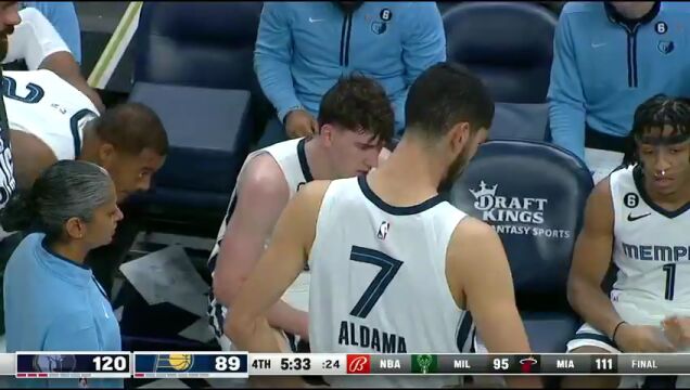 NBA常规赛：灰熊vs步行者第4节中文解说回放