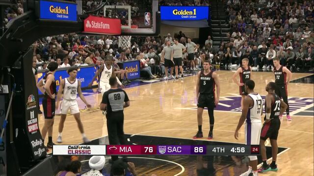 NBA夏季联赛：热火vs国王第4节英文原声回放