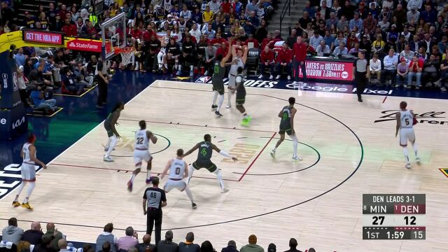 森林狼vs掘金第1节英文原声回放