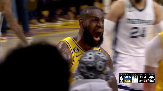 老汉抗起半边天！詹姆斯打进致胜2+1场边高呼MVP