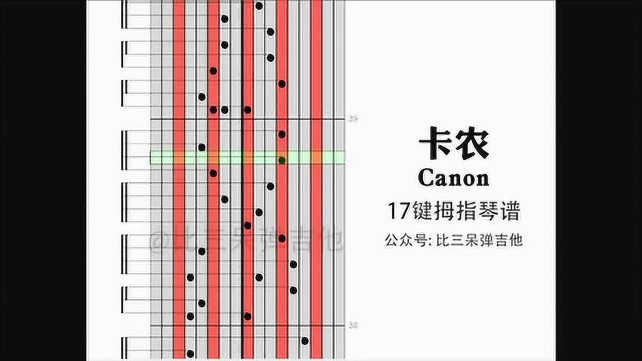 卡农canon卡林巴琴拇指琴视频谱