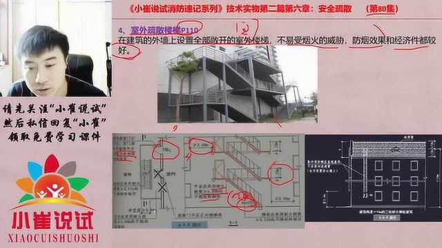 小崔说试第81集:室外楼梯的4点设置要求,消防工程师必考