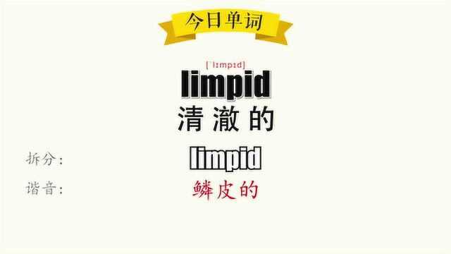 超级记忆之单词记忆 limpid.清澈的