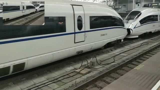 新一代西子号!CRH380B3741担当G7088,上海安庆,上海站发车