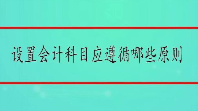 设置会计科目应遵循哪些原则