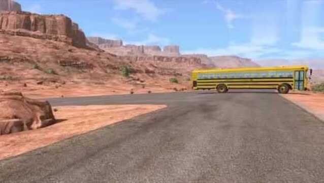 BeamNG Drive车祸模拟:校车事故