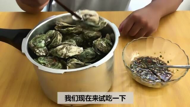 “高压锅生蚝”详细做法,不下料头上锅30秒,上桌一锅不够吃