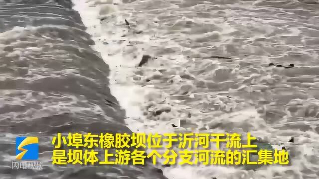 为应对“利奇马” 世界最长橡胶坝临沂小埠东橡胶坝放水