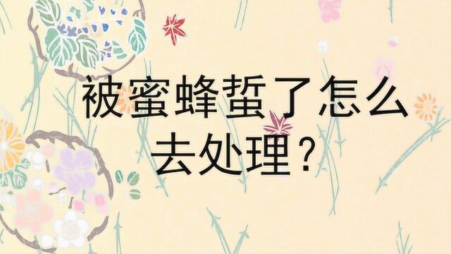 被蜜蜂蜇了怎么去处理?