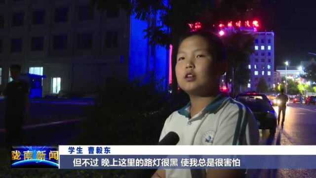 武都东江新区部分街道路灯不通电,市民夜晚出行不方便