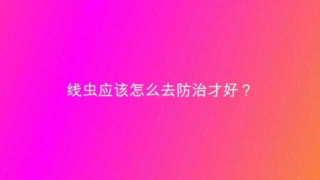 线虫应该怎么去防治才好?