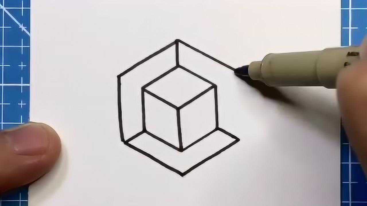 立体图形简笔画教程,实在是太简单了,一眼就会