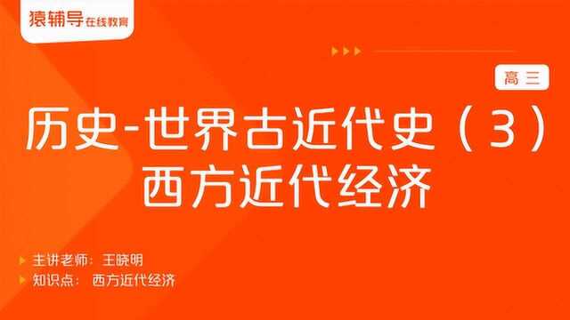 高三历史《世界古近代史(3):西方近代经济》