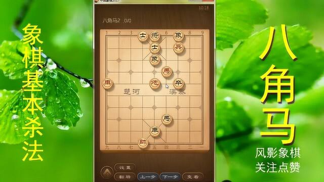 象棋基本杀法之八角马,学棋先学残局打好基本功,终身受益