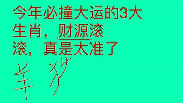 今年必将撞大运的几大生肖,财源滚滚,真是太幸运了,有你吗