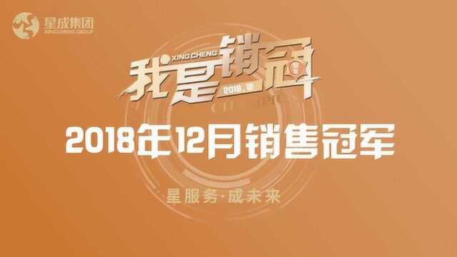 星成集团2018年12月销售冠军