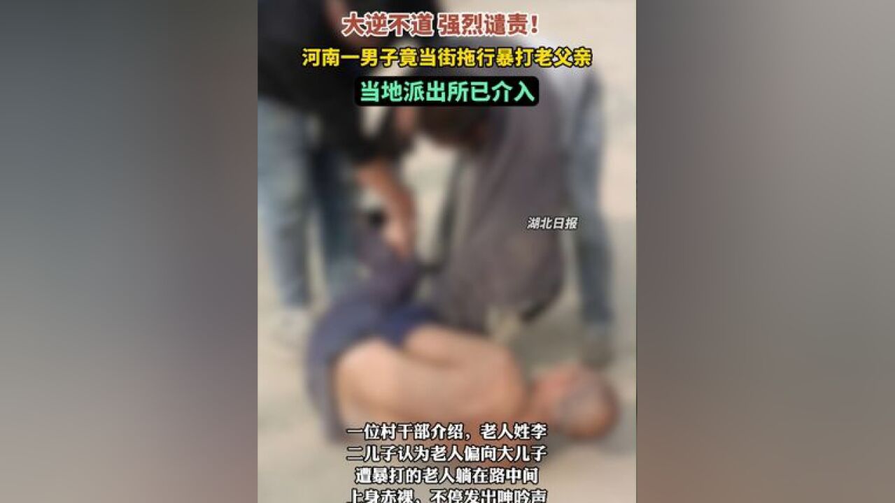 大逆不道 强烈谴责!河南一男子竟当街拖行暴打老父亲