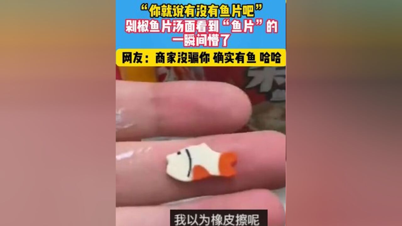 “你就说有没有鱼片吧” 剁椒鱼片汤面里看到“鱼片”的一瞬间懵了 #万万没想到 #看一次笑一次 #笑喷了 #鱼片