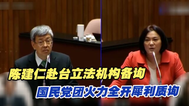 陈建仁赴台立法机构备询,国民党团火力全开犀利质询