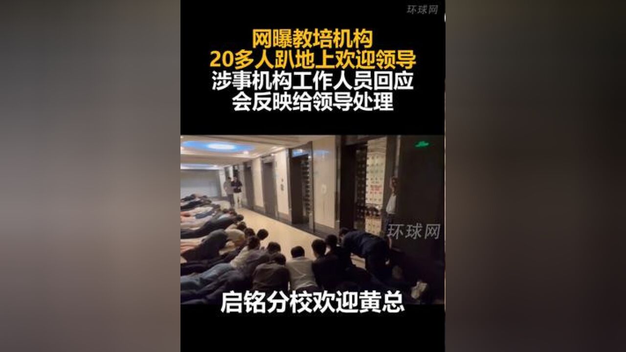 网曝教培机构20多人趴地上欢迎领导,涉事机构工作人员回应:会反映给领导处理