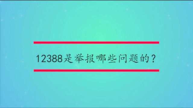 12388是举报哪些问题的?