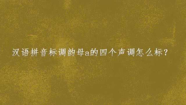 汉语拼音标调韵母a的四个声调怎么标?