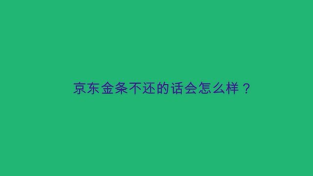 京东金条不还的话会怎么样?