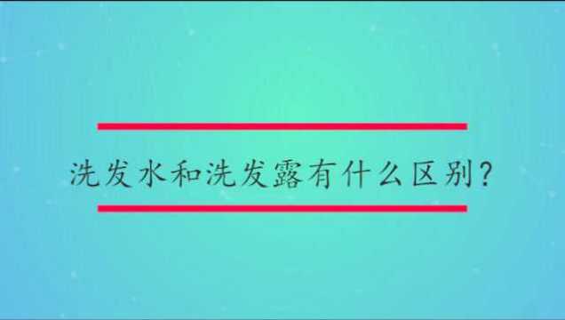 洗发水和洗发露有什么区别?